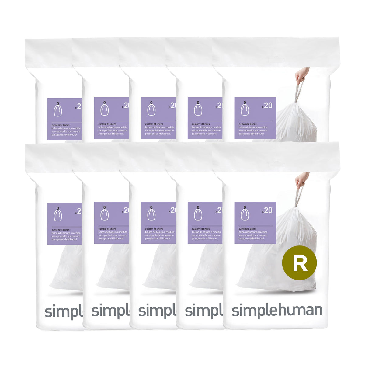 200 Count White Drawstring Kitchen Trash Bags Y965890