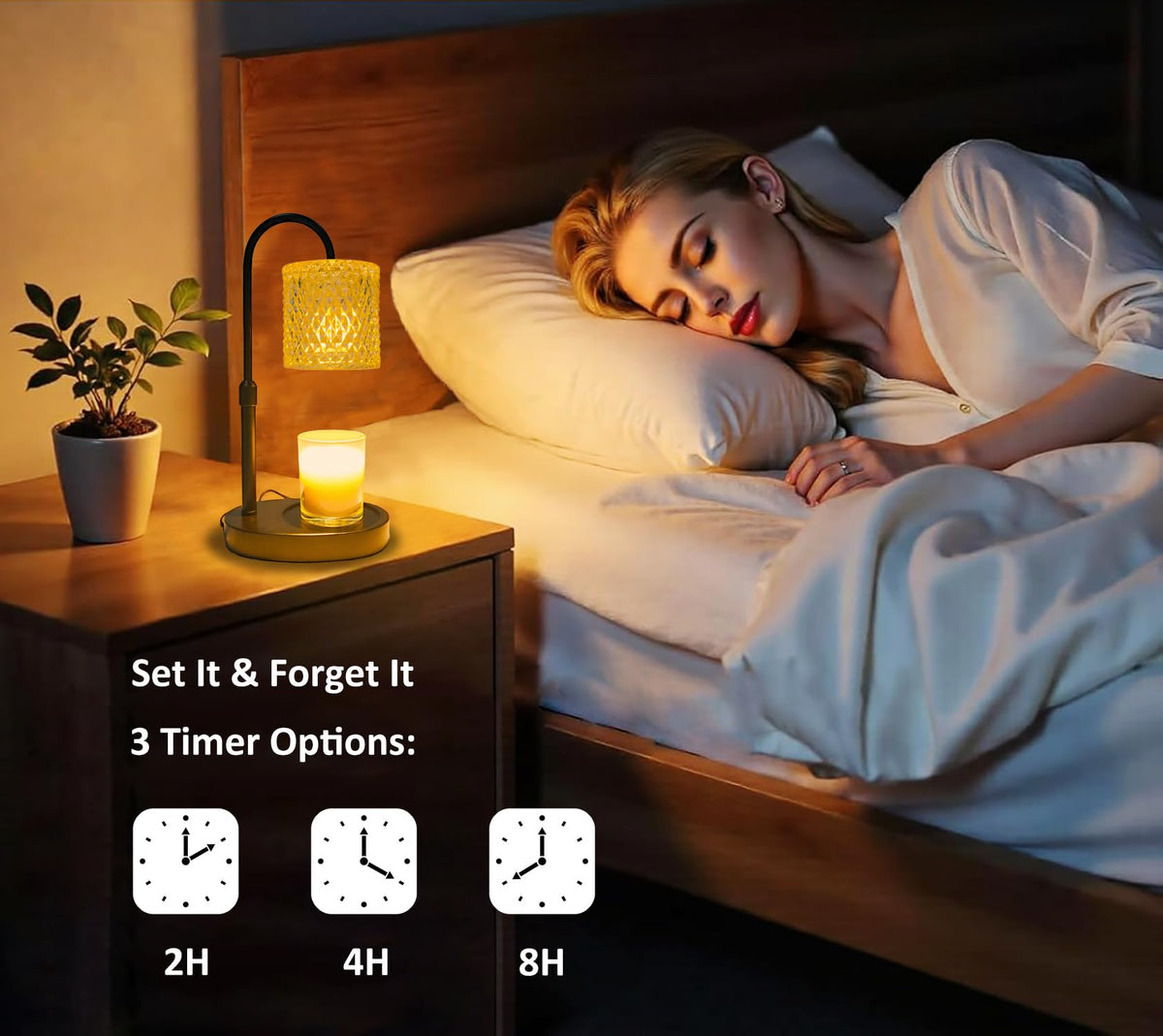 Candle Warmer Lamp with Timer Dimmable Height Adjustable M102