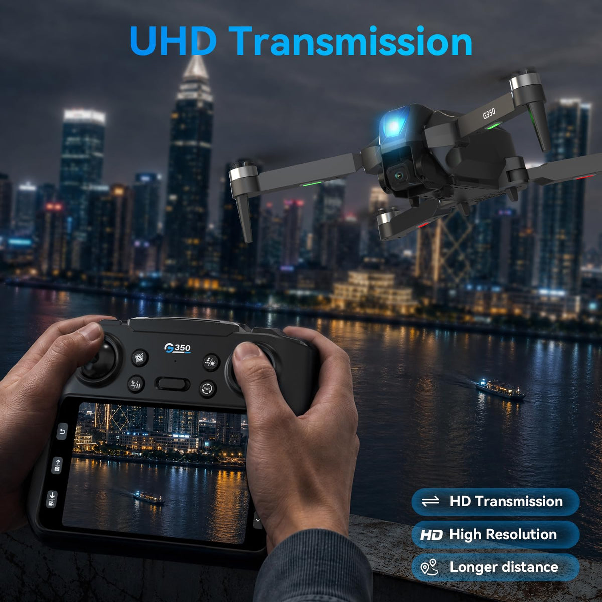 Drone with Camera 4.5" LCD Screen Foldable RC Quadcopter G75269