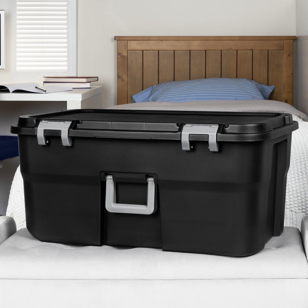 22 Gallon Black Wheeled Storage Trunk W1381