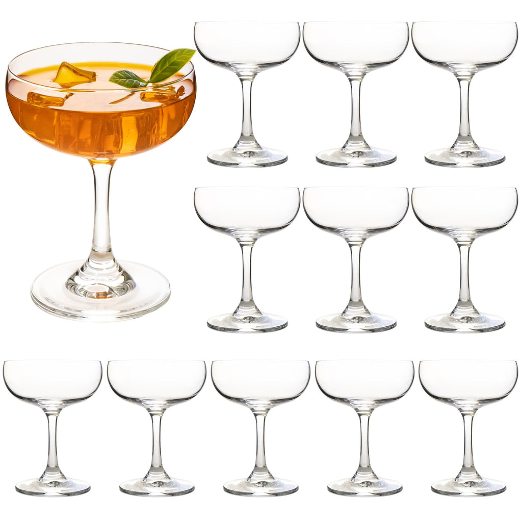 7Oz Crystal Champagne Coupe Glasses Set of 12 F312