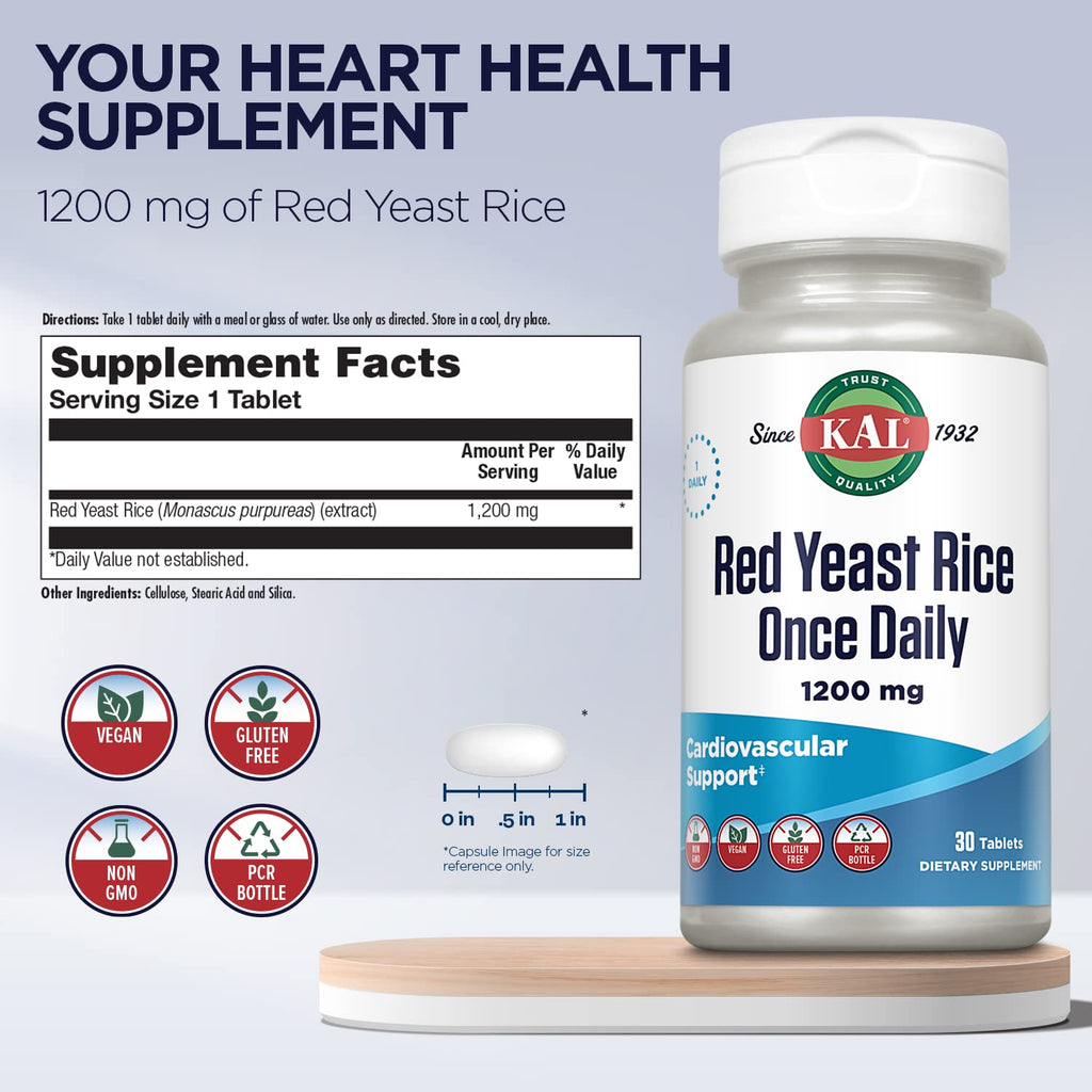 Red Yeast Rice 1200mg Vegan Gluten Free 30 Tablets G61978