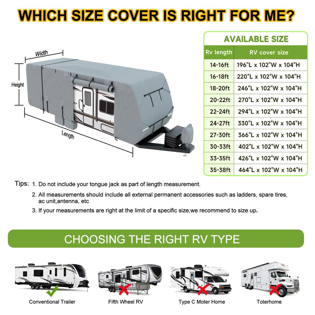 14-16ft 8 Layers Heavy Duty RV Cover U389