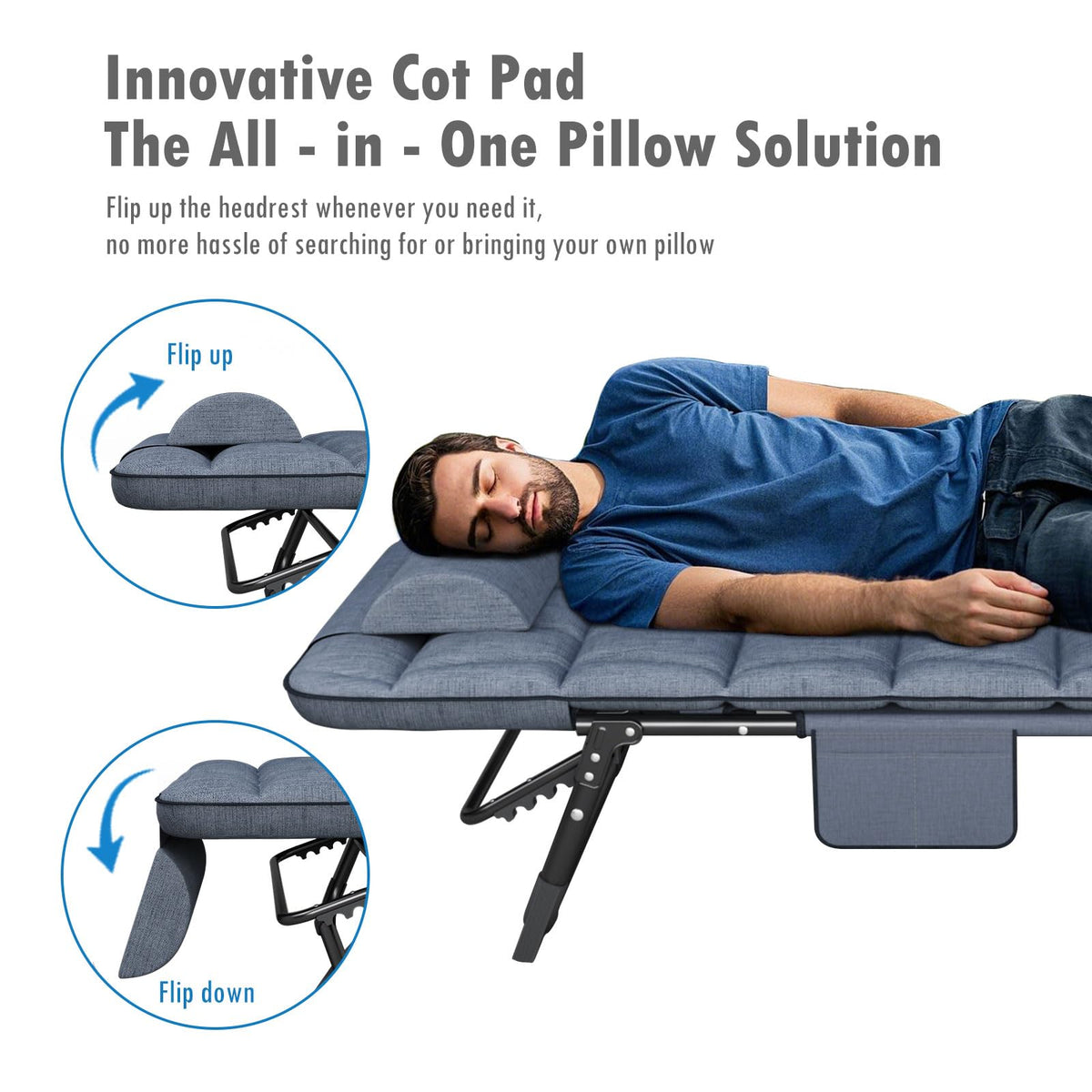 Folding Camping Cot with Pad M87958