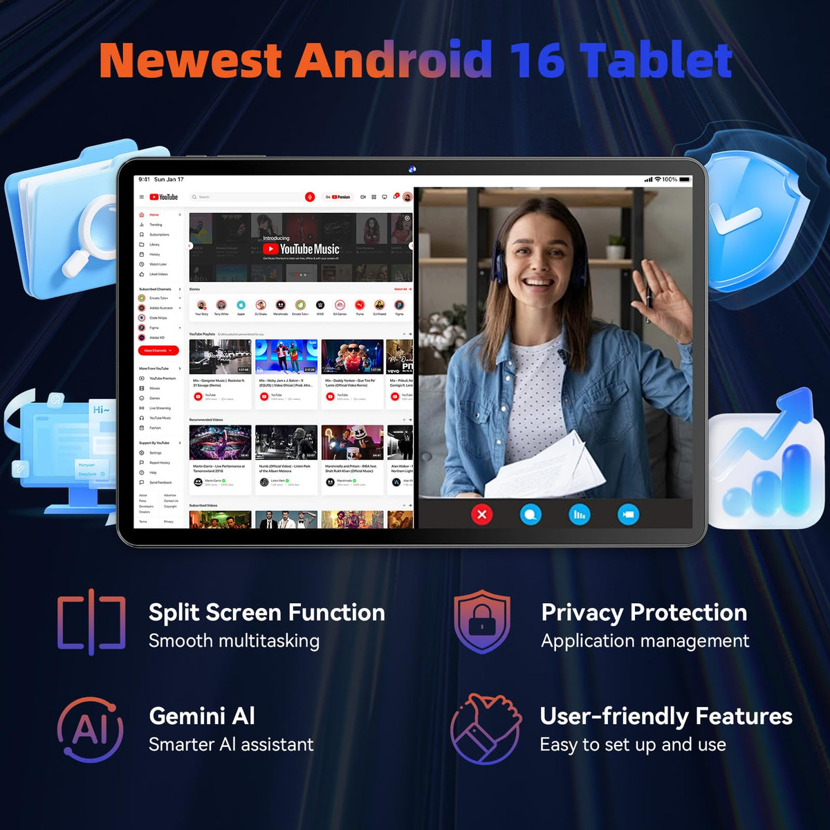 10.1 inch Android Tablet with 26GB RAM 128GB ROM W825