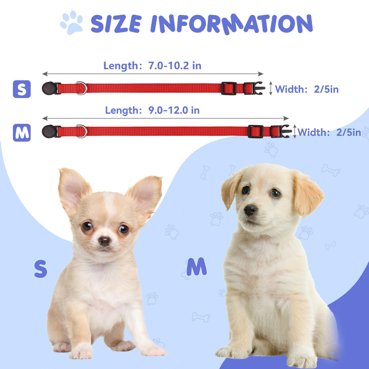 Soft Nylon Puppy Collars 12pcs Y389