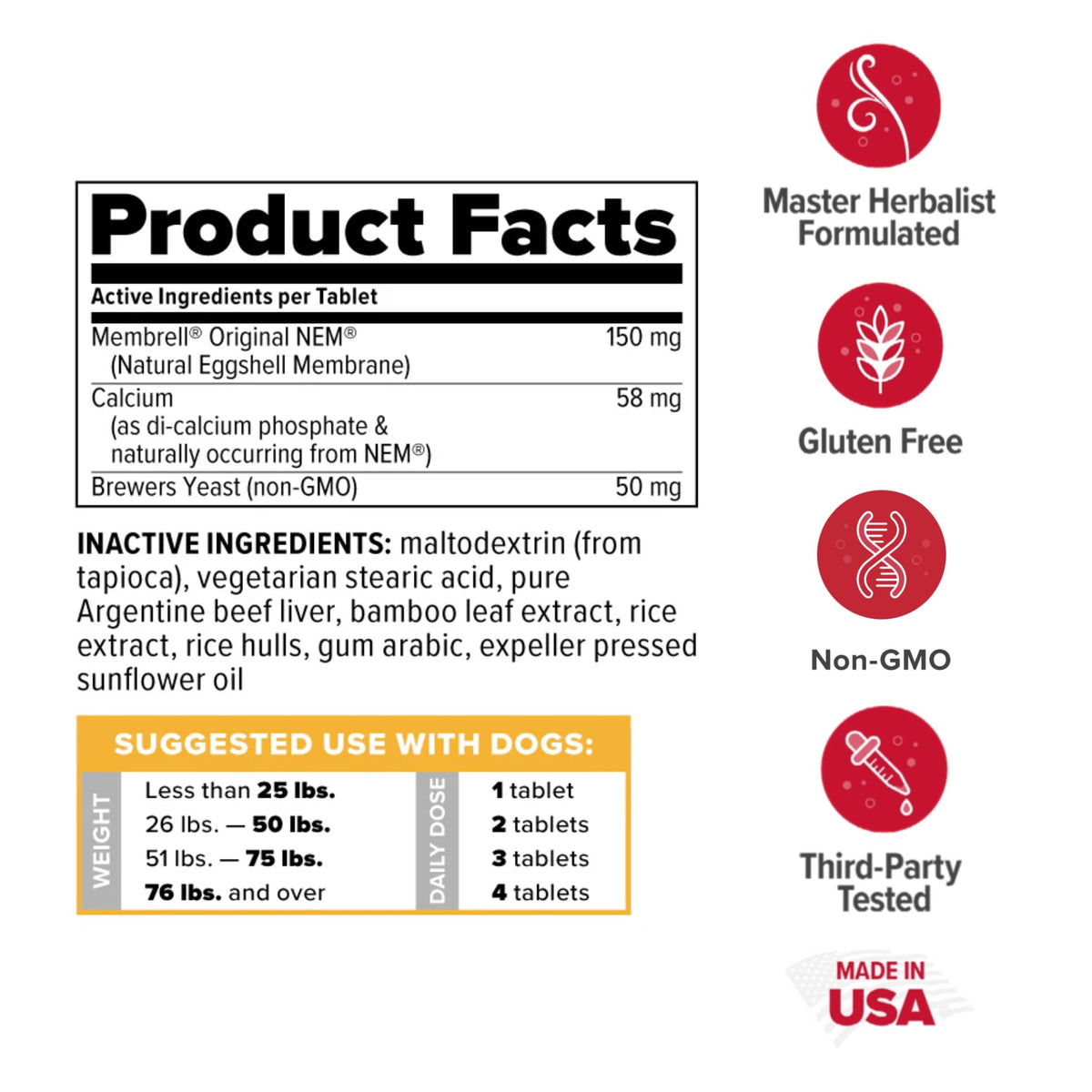 Joint Health Support for Dogs 60 Tablets Q9330