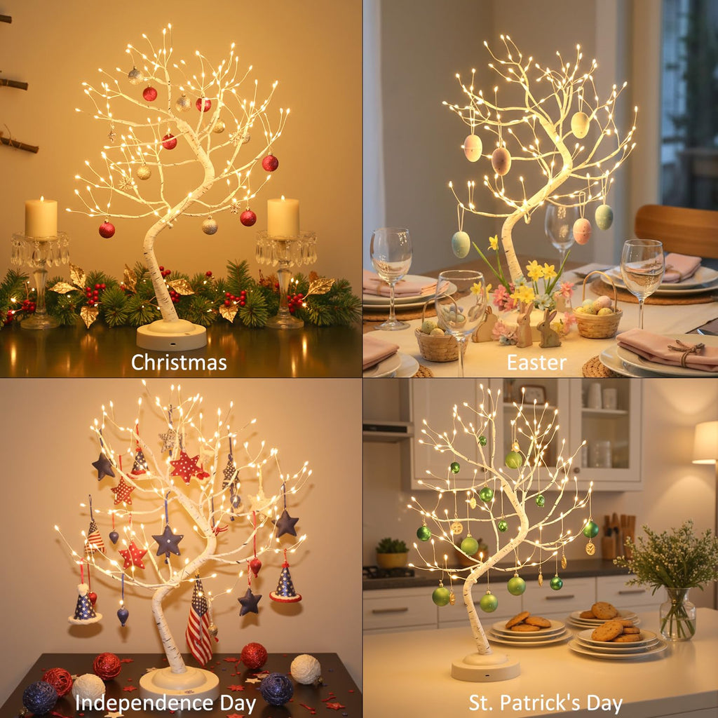 Warm White 108 LED Artificial Birch Tree Lights I884078