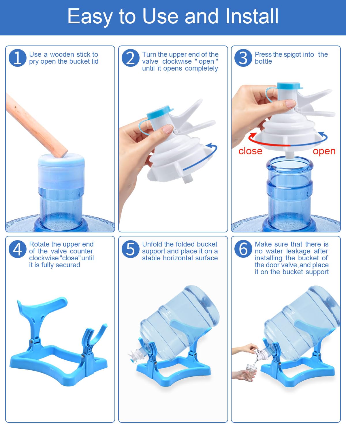 Folding Water Jug Holder with 2 Valves R13609