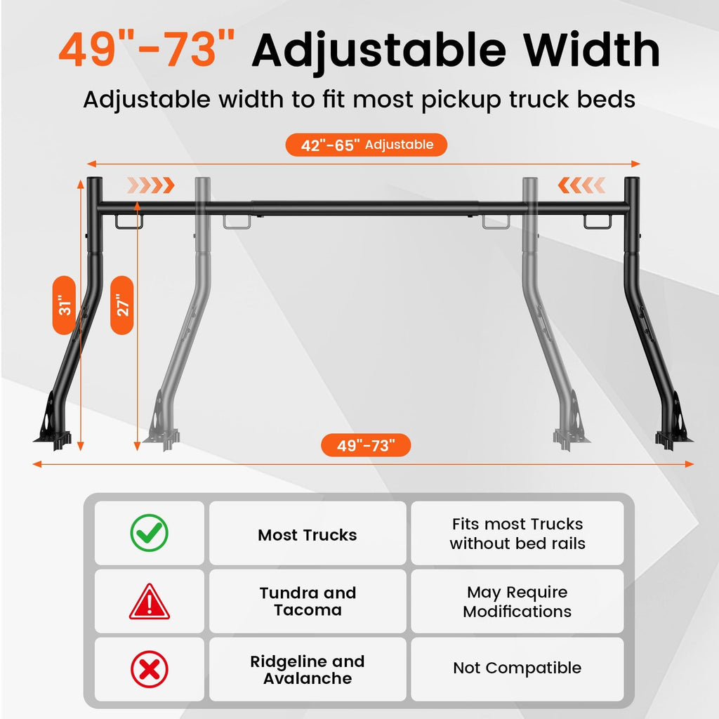 Truck Bed Ladder Racks, 800 lbs Capacity H51664
