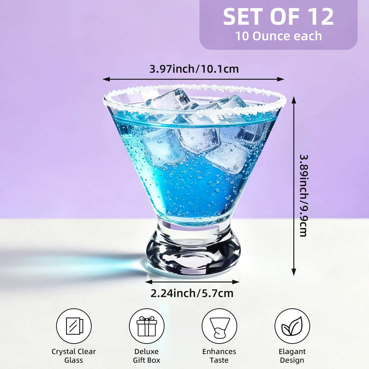 Stemless Martini Glasses Set of 12 P616