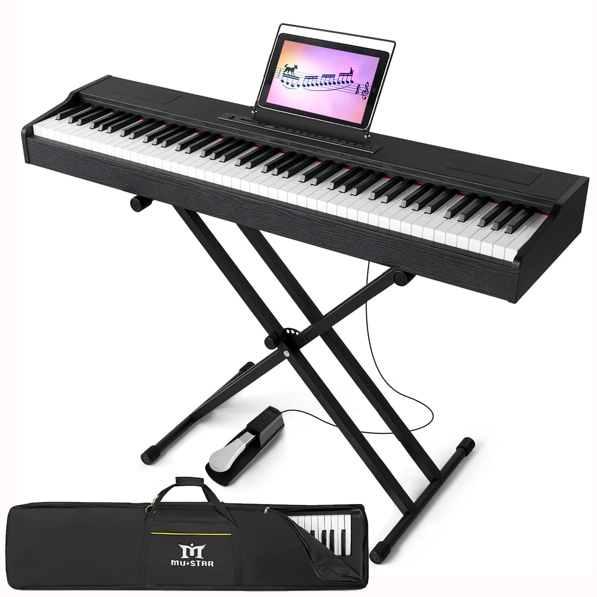 88 Key Fully Weighted Hammer Action Digital Piano with Stand U9366