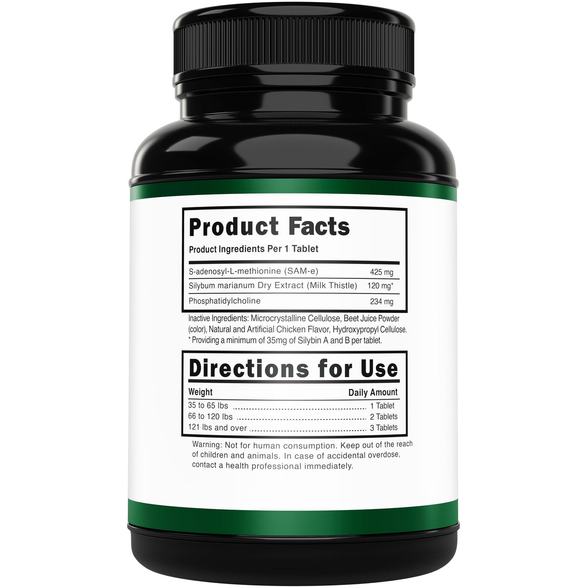 Liver Support Supplement for Large Dogs with Milk Thistle - 30 Chewable Tablets U183
