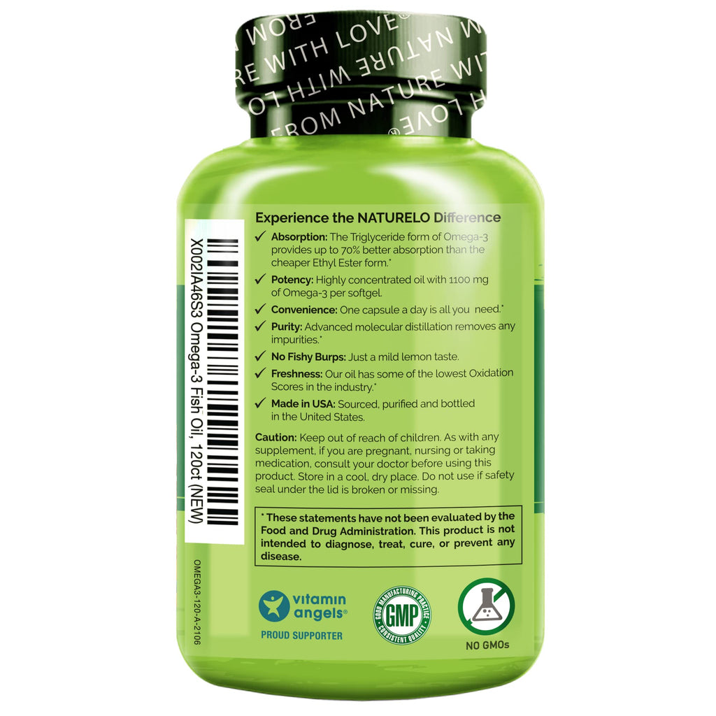 Omega 3 Fish Oil Supplement 1100mg 120 Softgels Z81092