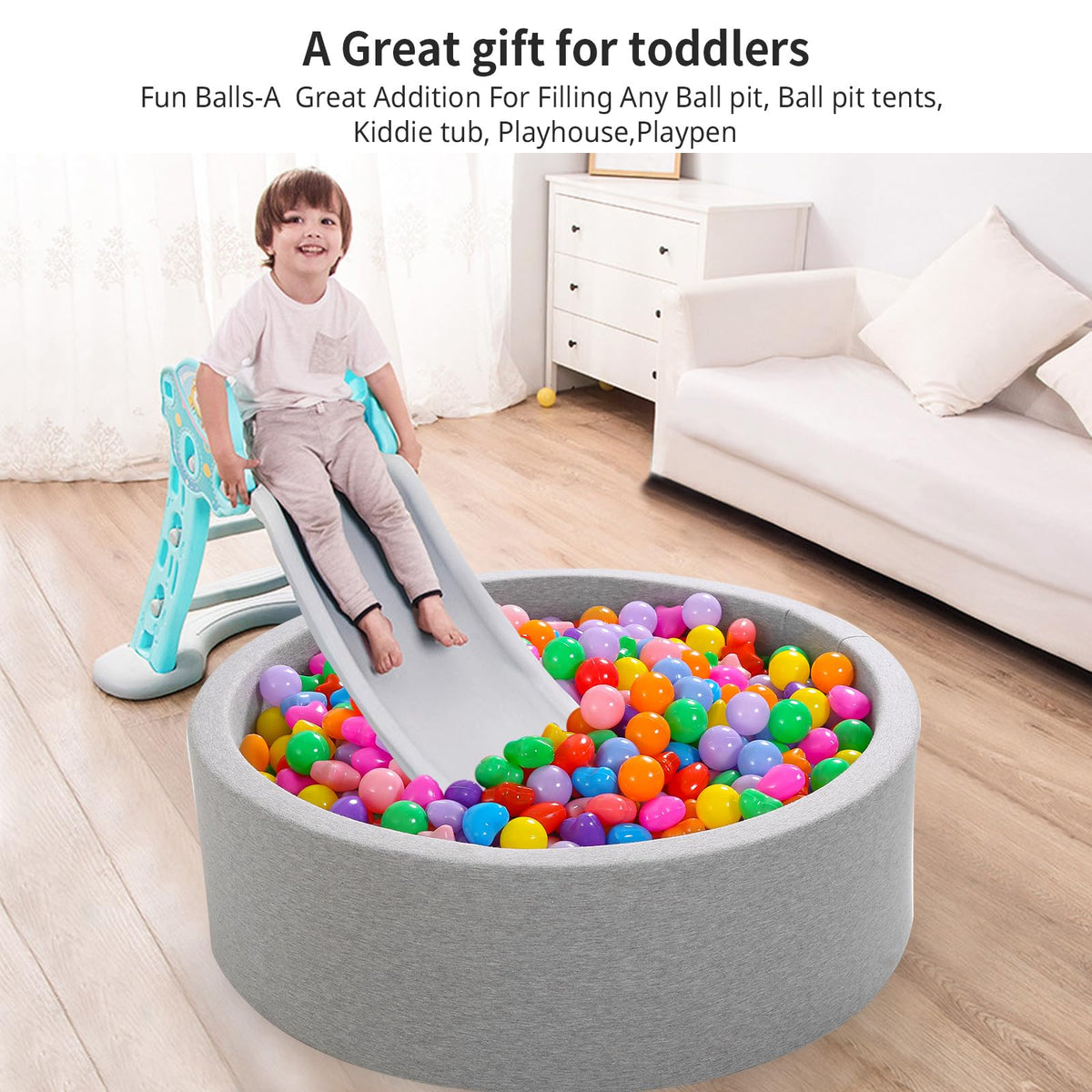 Pack of 100 200 500 BPA Free Non-Toxic Crush Proof Play Balls B4346