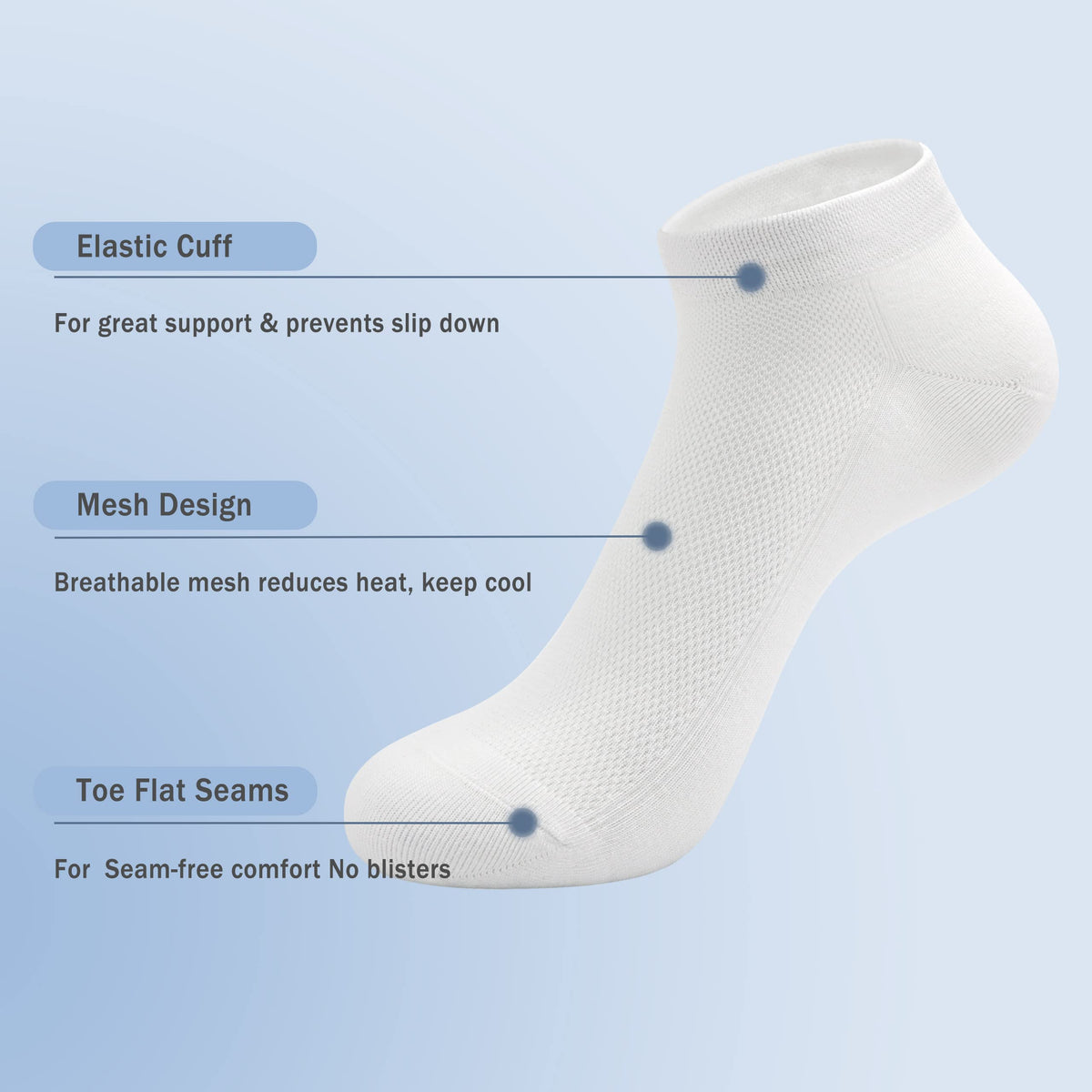 Viscose Bamboo Mesh Ankle Socks 5 Pairs Q560