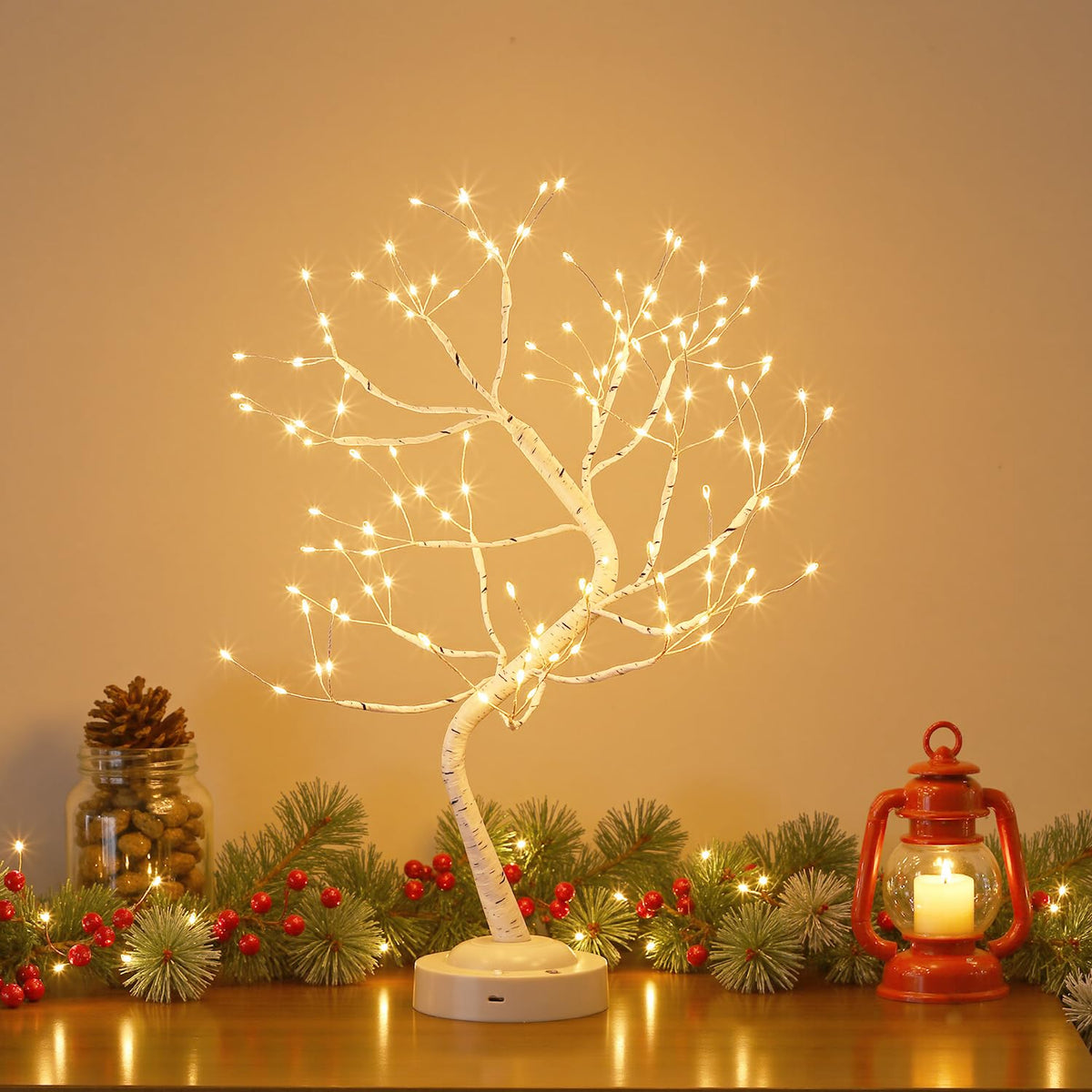 Warm White 108 LED Artificial Birch Tree Lights I884078