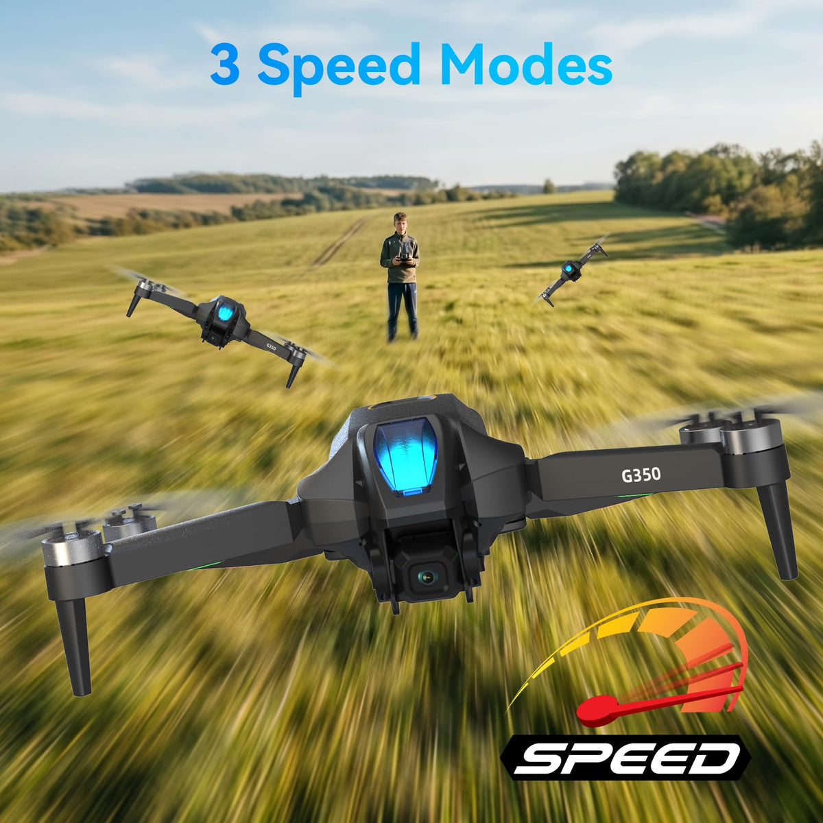 Drone with Camera 4.5" LCD Screen Foldable RC Quadcopter G75269