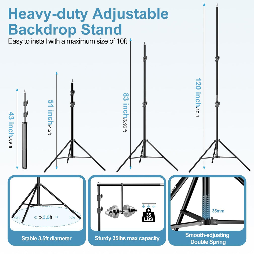 10x10Ft Heavy Duty Adjustable Backdrop Stand T147