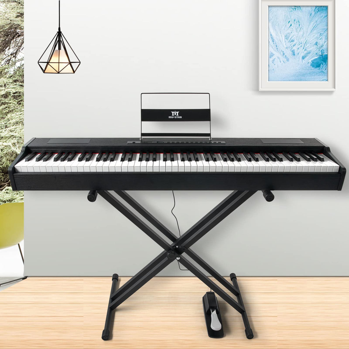 88 Key Fully Weighted Hammer Action Digital Piano with Stand U9366