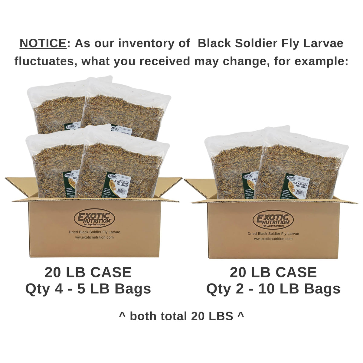 20 LB Dried Black Soldier Fly Larvae R9781