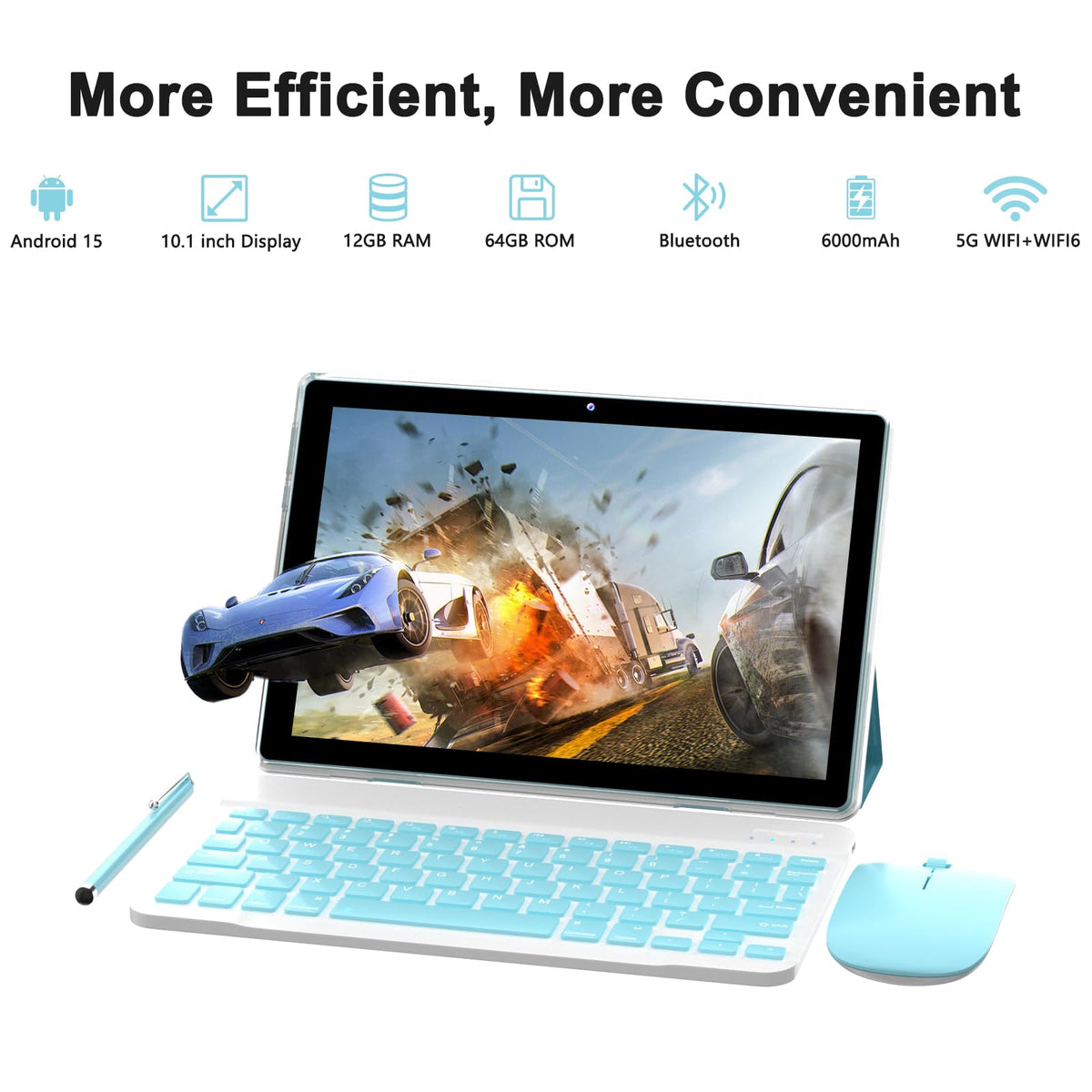 10 Inch Android Tablet 64GB 12GB RAM 6000mAh WiFi-6 X75025