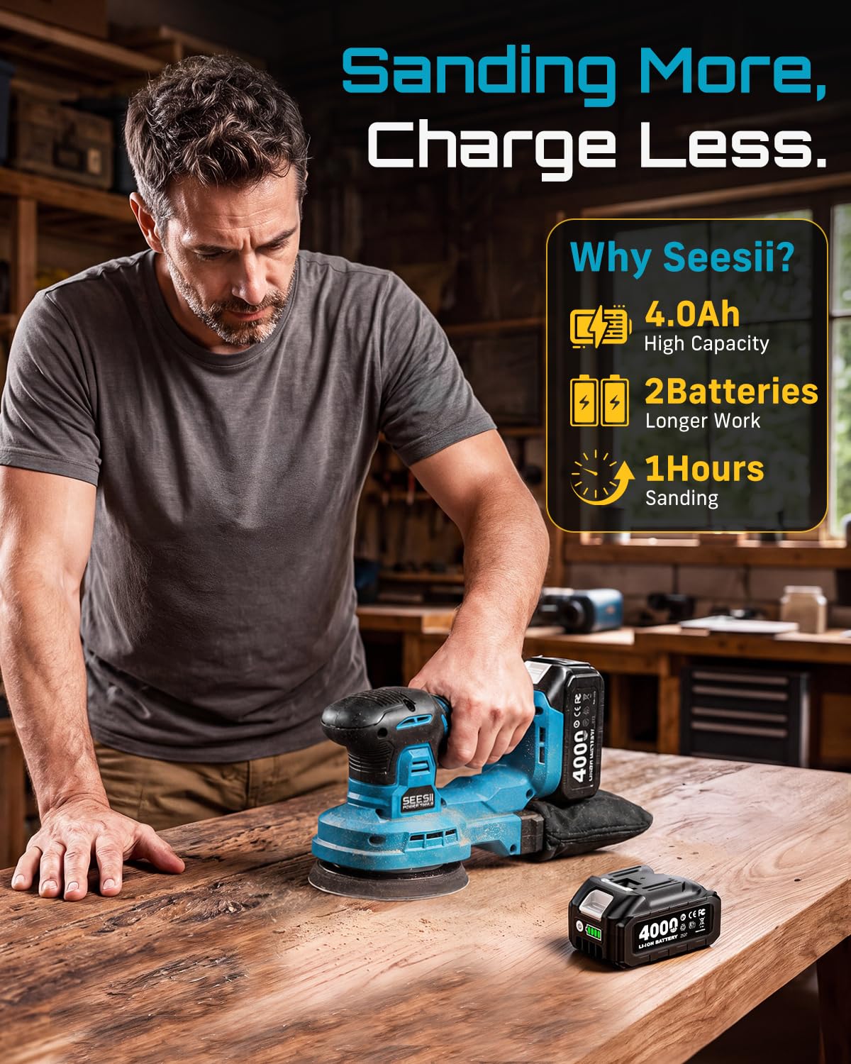 6 Speed Cordless Random Orbit Sander N12004