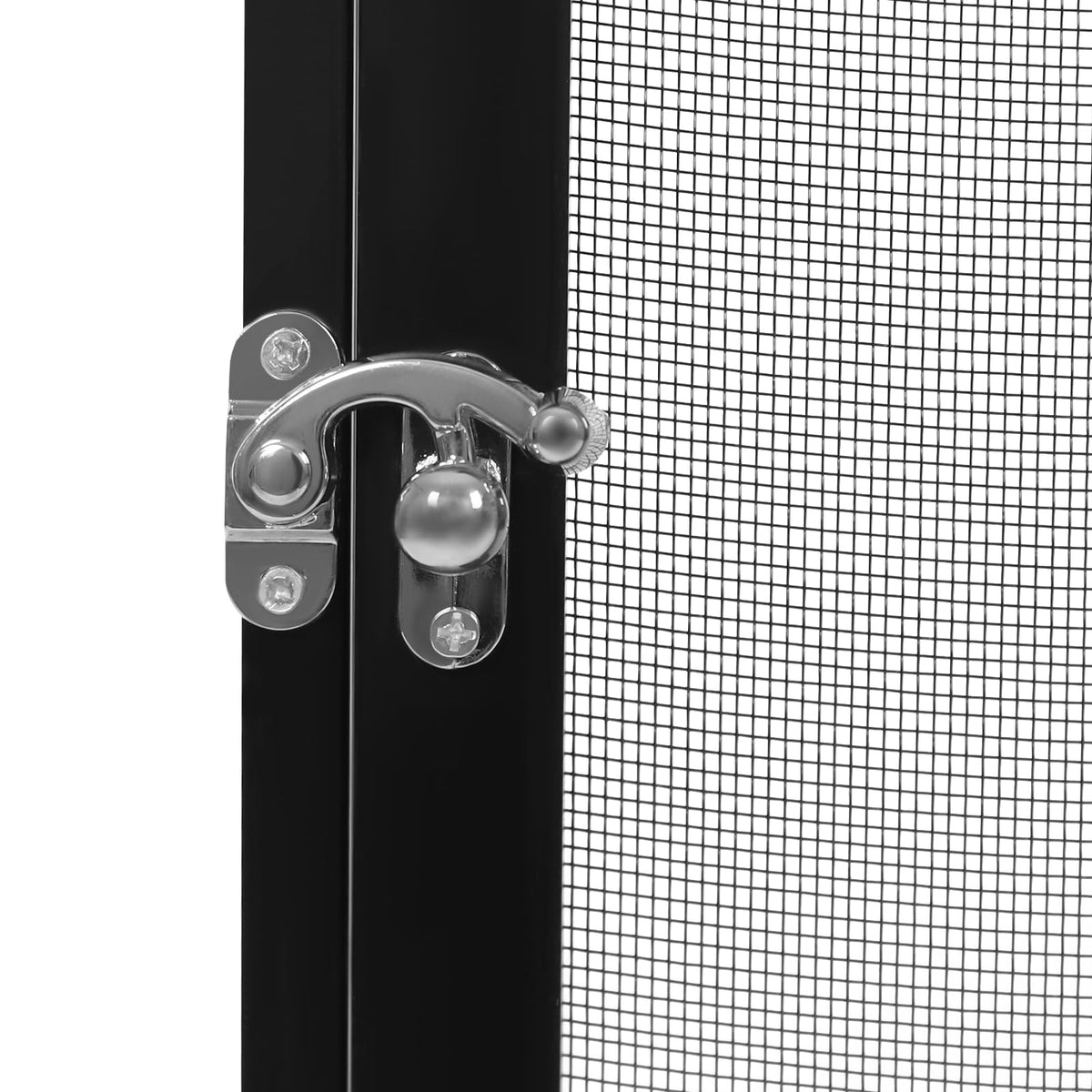Black Large Aluminum Screen Reptile Terrarium Cage with Locking Latch I4358