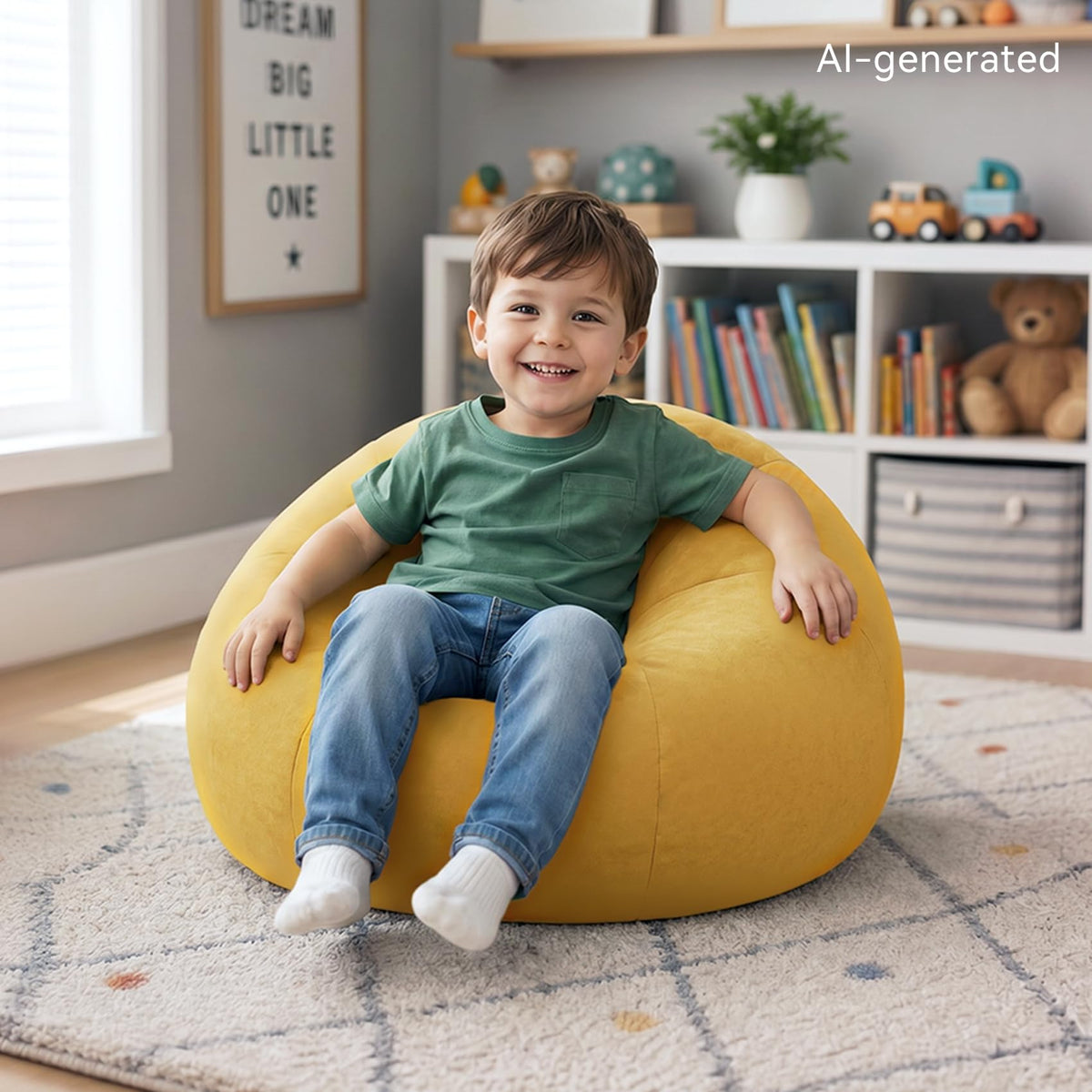 Kids Bean Bag Chair with Armrests N729