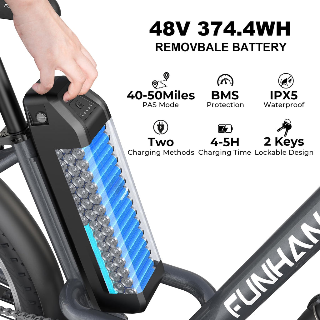 26" 1000W Electric Bike with 48V Battery, 7-Speed J46173