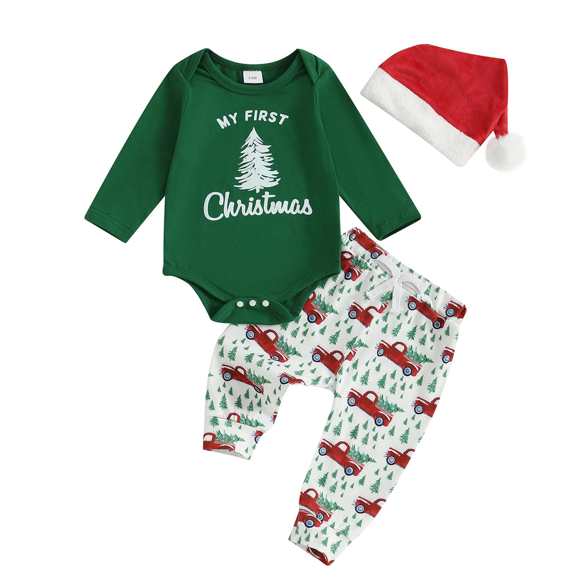 Christmas Baby Boy Outfit Newborn Romper Pant Headband H579