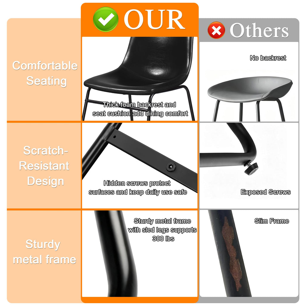 Faux Leather Bar Stools Set of 2 Q49141