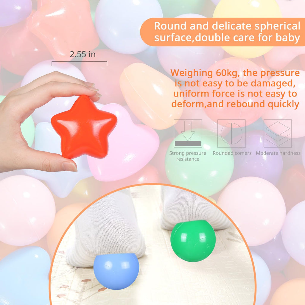 Pack of 100 200 500 BPA Free Non-Toxic Crush Proof Play Balls B4346