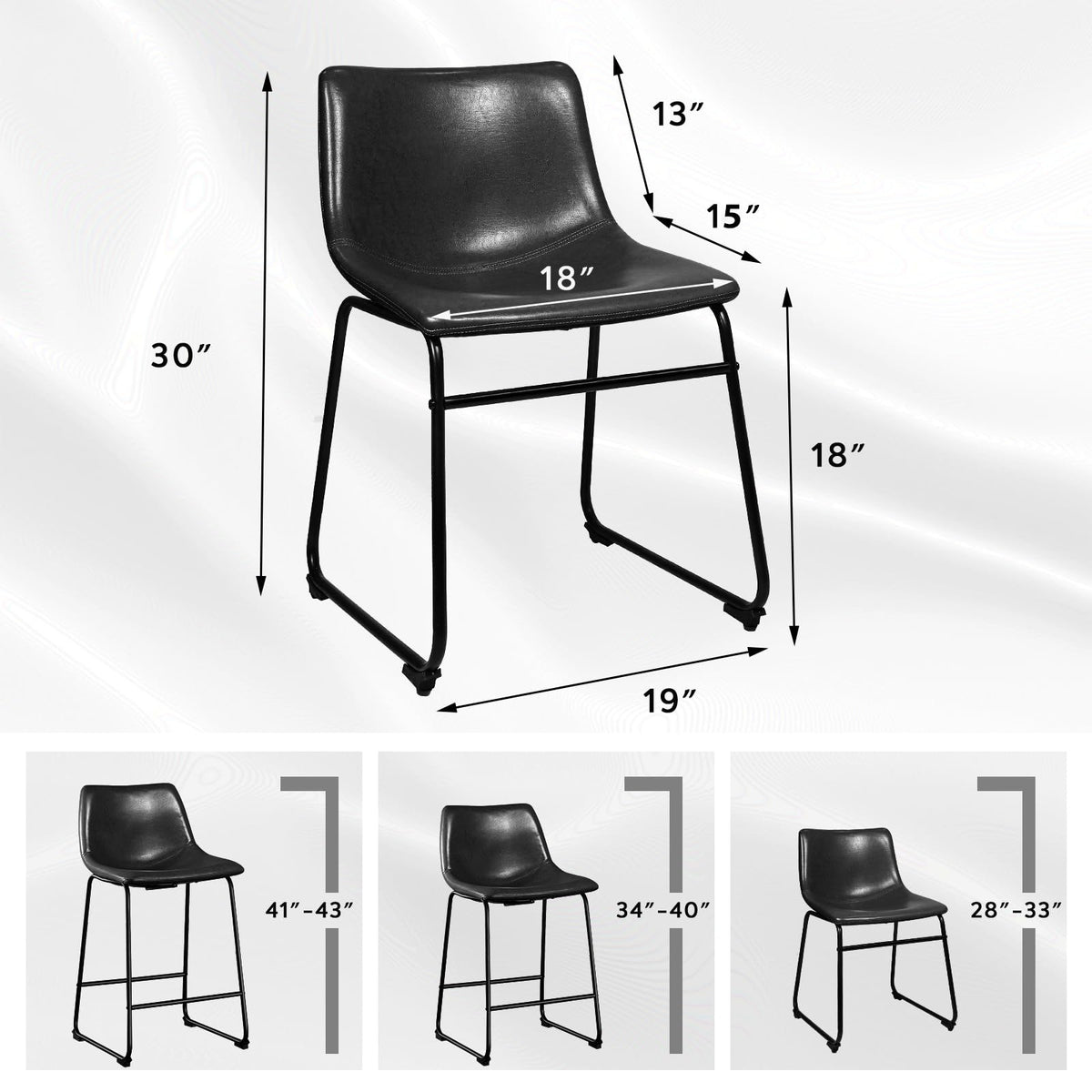 Faux Leather Bar Stools Set of 2 Q49141
