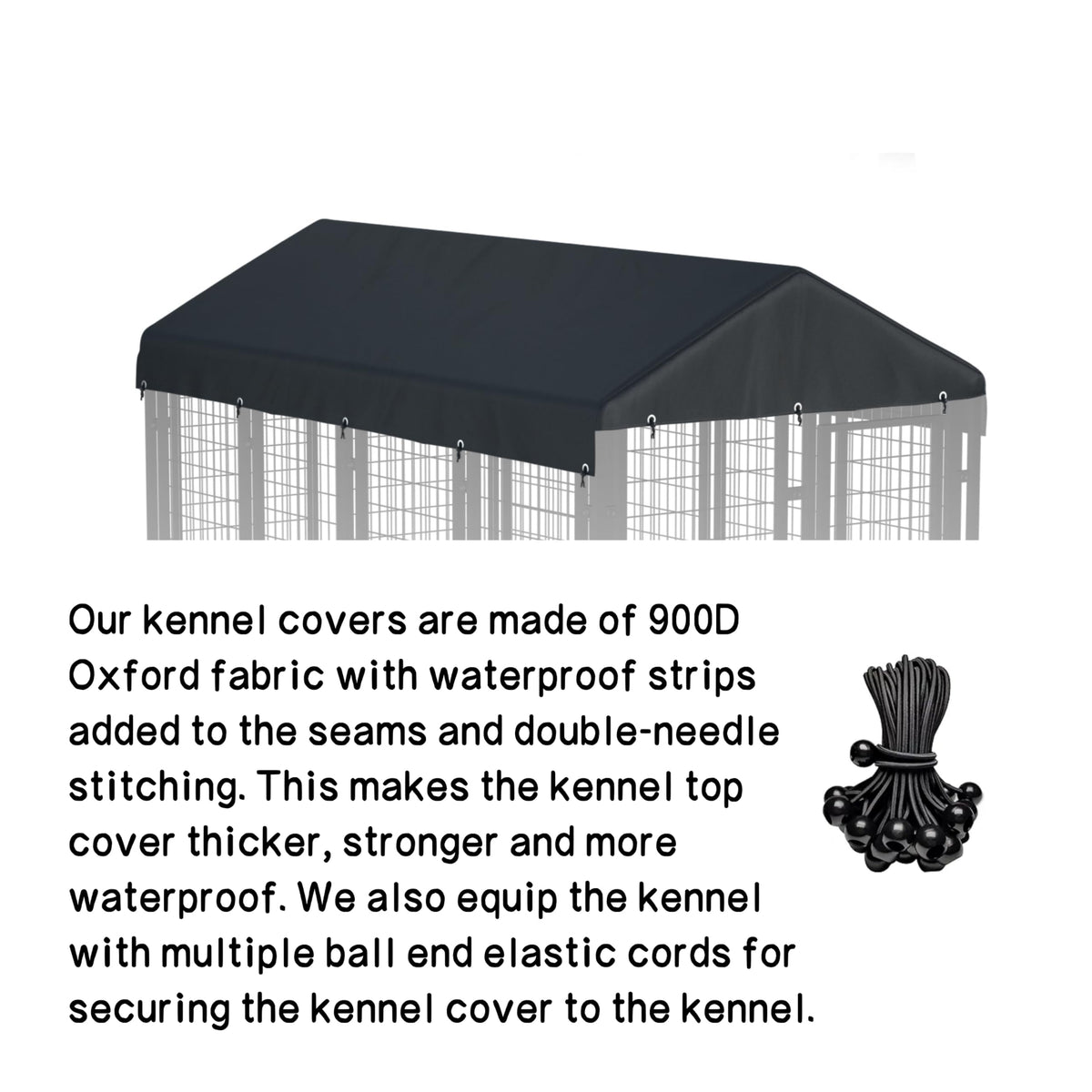 8x4 ft Black Dog Kennel Cover H622612