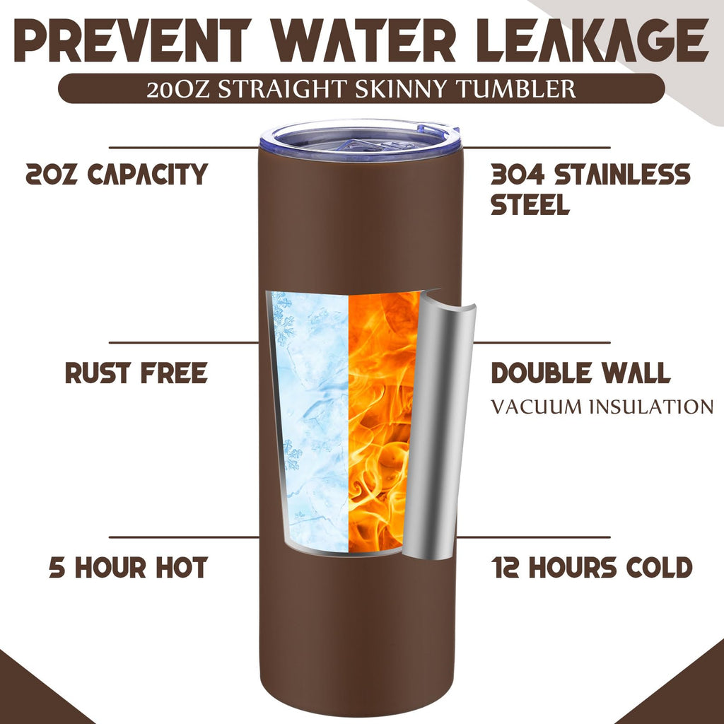 8 Pcs 20oz Insulated Stainless Steel Tumbler with Lid and Straw R90897