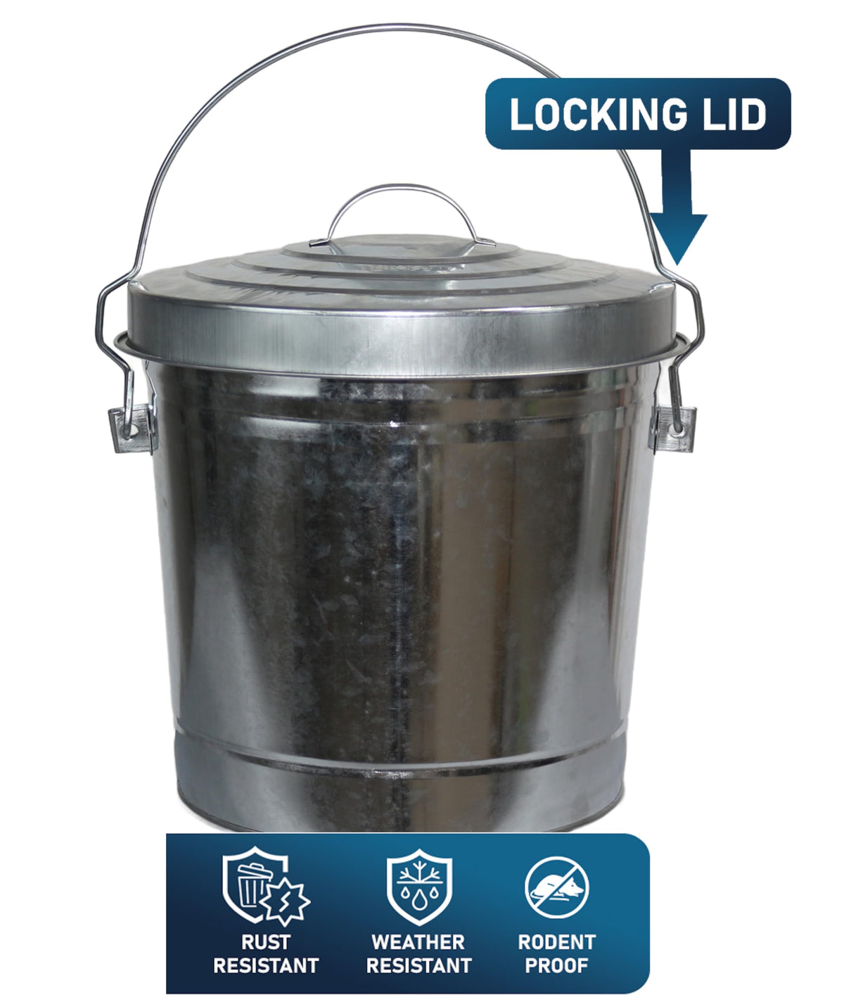 6 Gallon Metal Bird Seed Storage Can with Locking Lid W90158