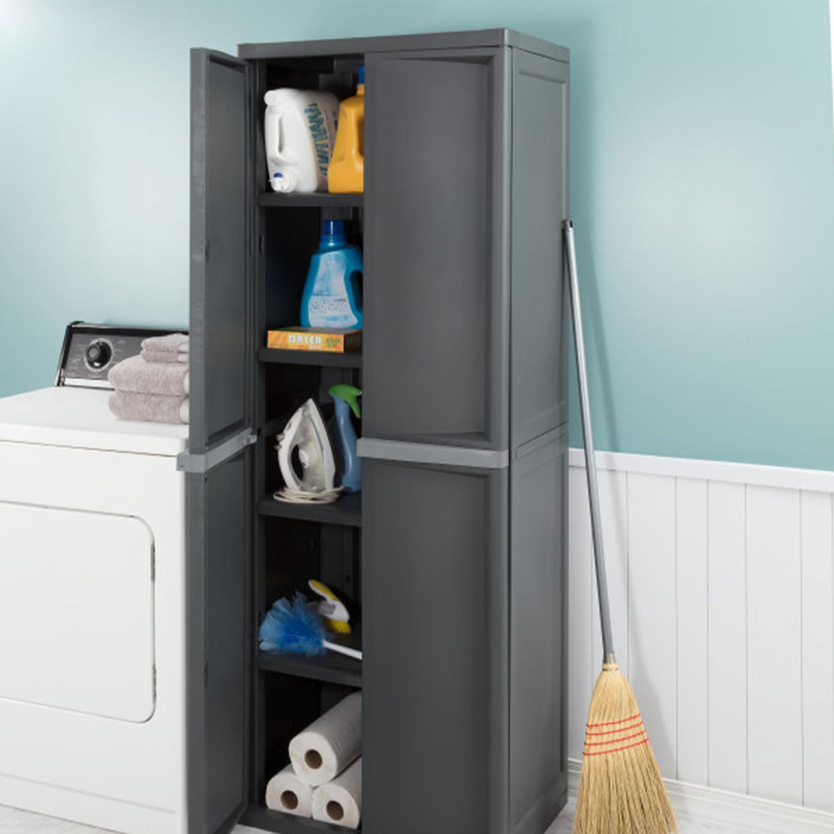 4 Shelf Lockable Utility Storage Cabinet H81745