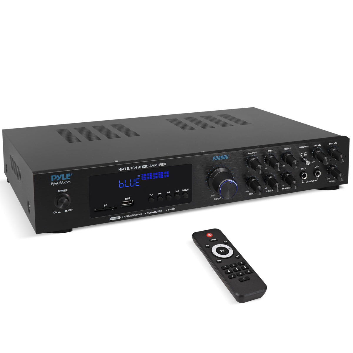 5.1 Channel Home Entertainment Amplifier with Dual Mic Inputs M552