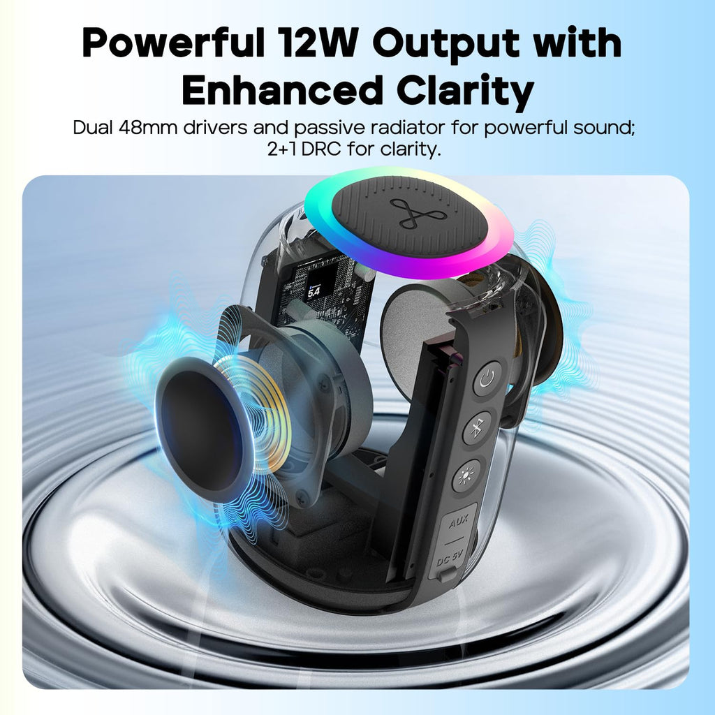 Portable Bluetooth Speaker 12W Black F6604
