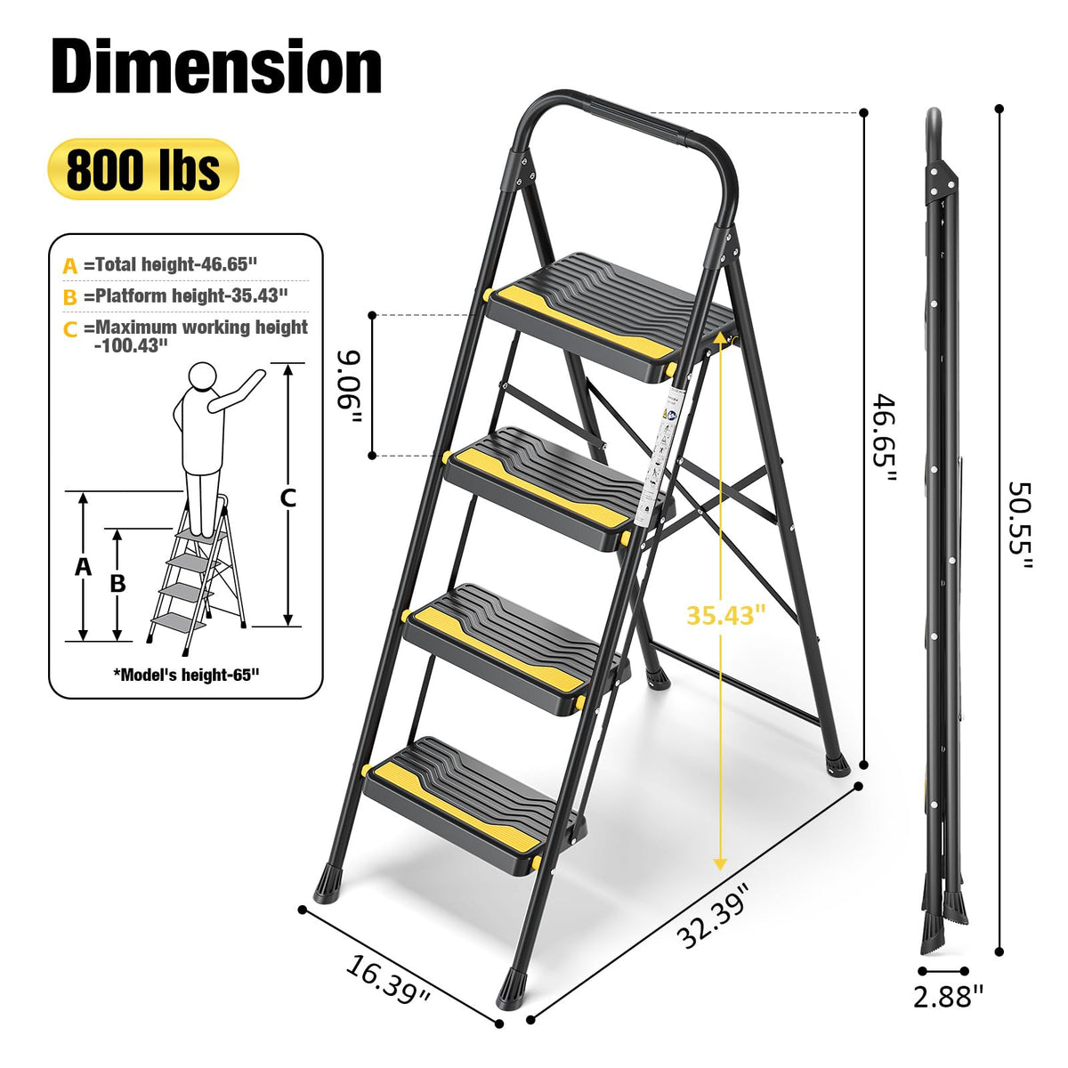4 Step Ladder Black K787494