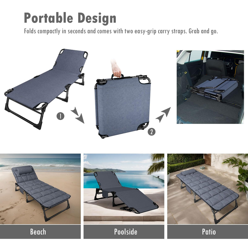 Folding Camping Cot with Pad M87958