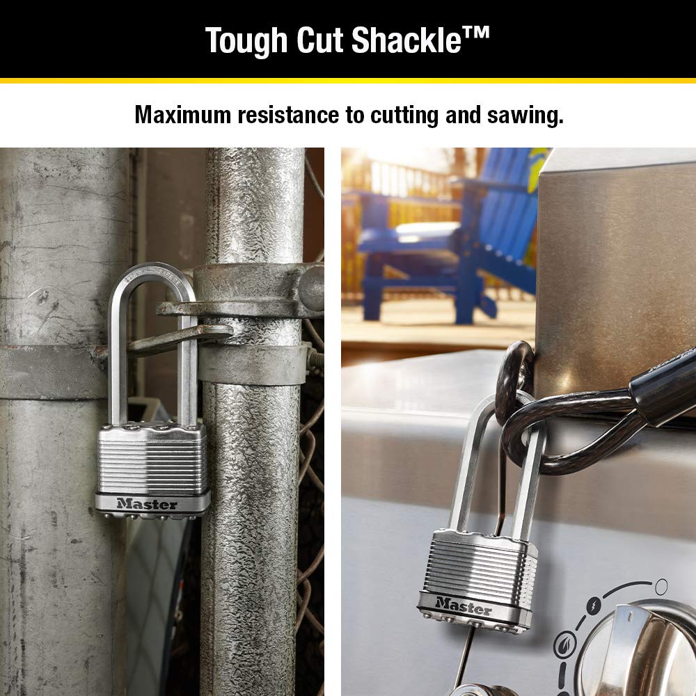 Heavy Duty Outdoor Padlock with Key, 4 Pack Keyed-Alike X604015