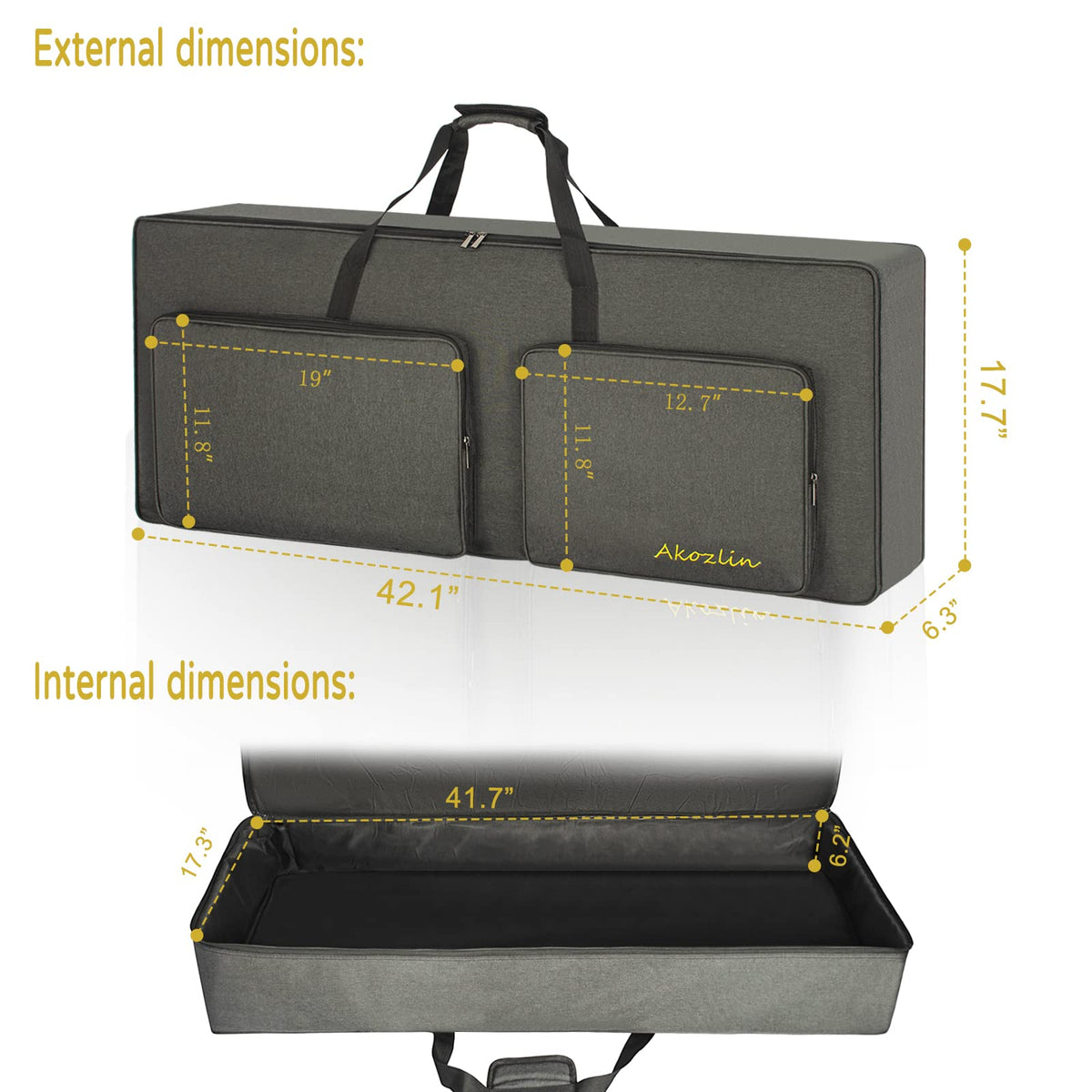 61-Key Keyboard Case Gig Bag Full Padded Soft K4896