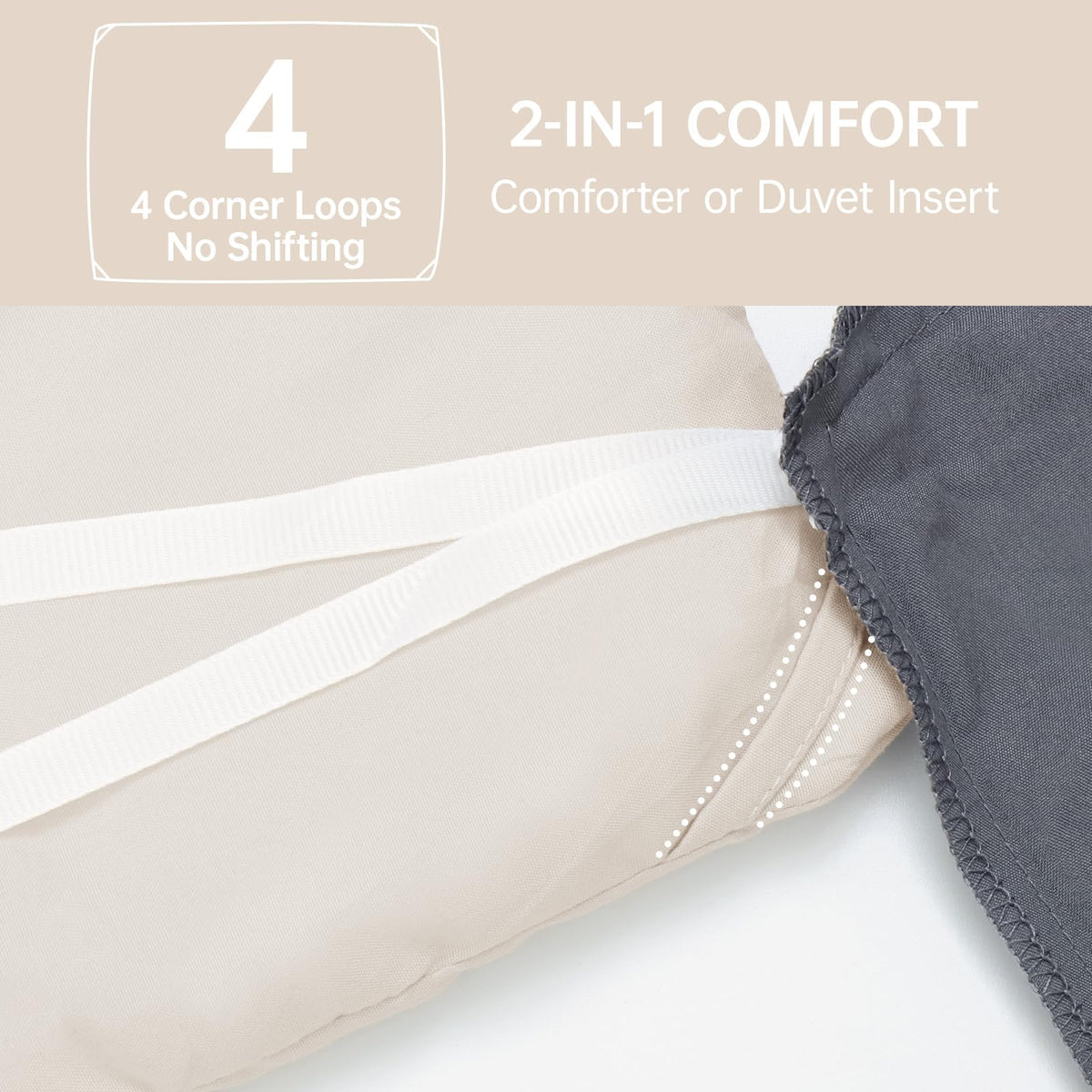 Beige King Size 3 Piece Comforter Set O735