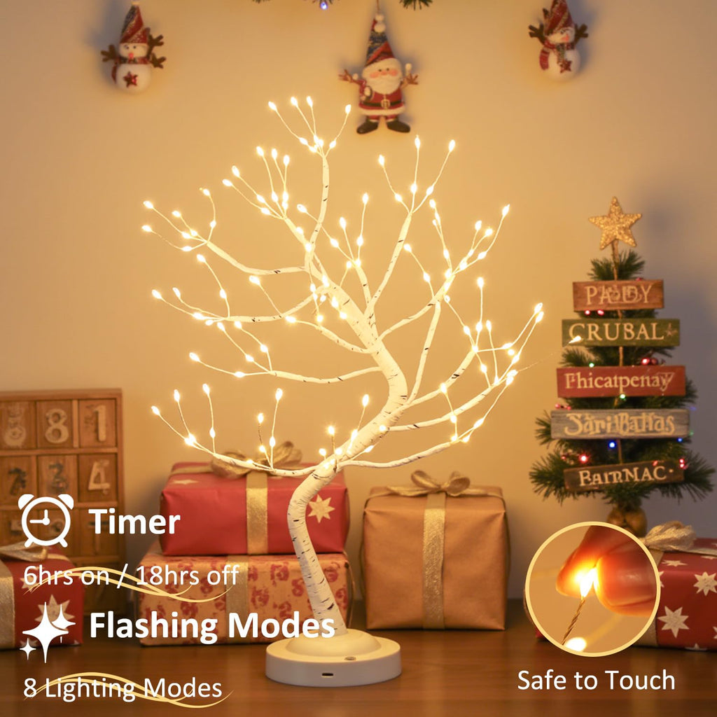 Warm White 108 LED Artificial Birch Tree Lights I884078