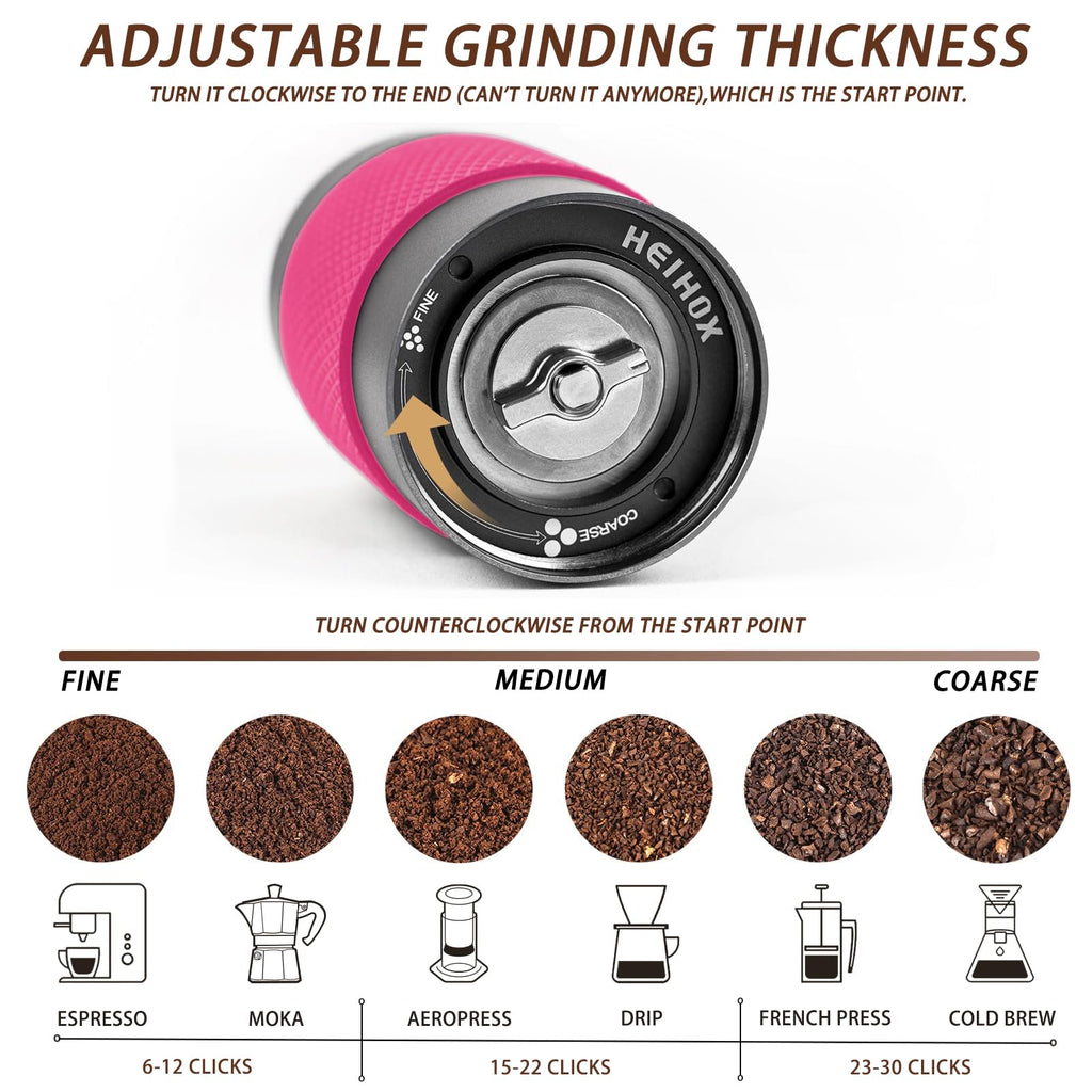 Manual Coffee Grinder 30g CNC Stainless Steel Conical Burr G980661