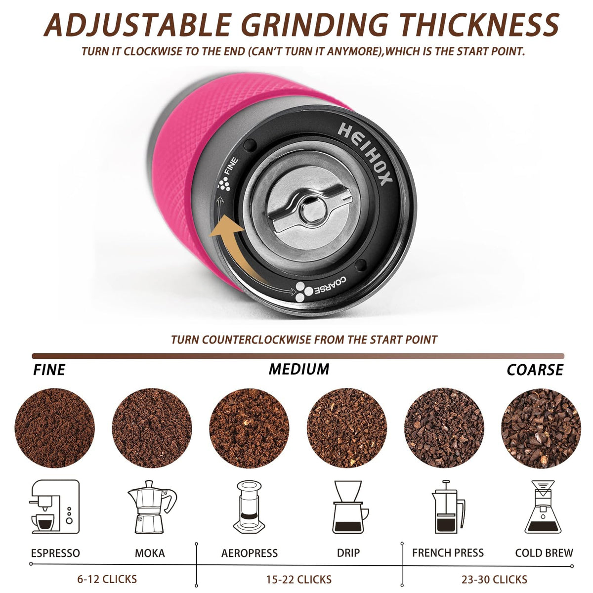 Manual Coffee Grinder 30g CNC Stainless Steel Conical Burr G980661