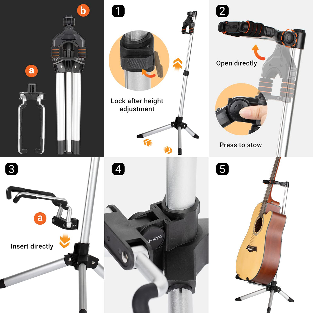 Adjustable Folding Guitar Stand C565424