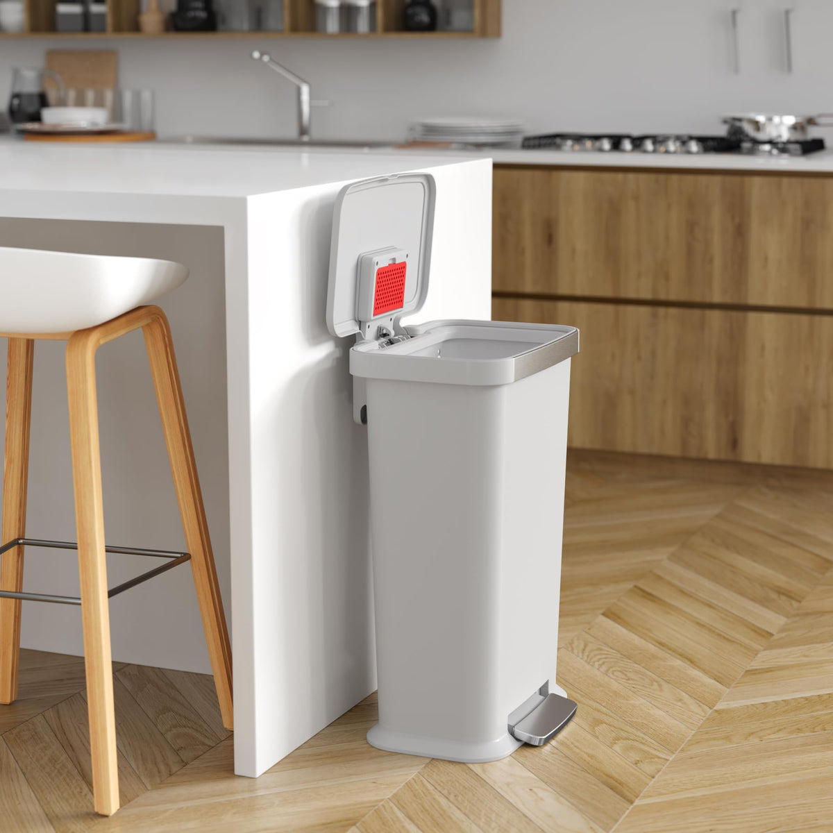 13.2 Gal Step Pedal Kitchen Trash Can with Odor Filter K51502